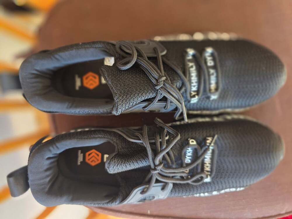 DYKHMILY Work Shoes Size 10.5 Black Steel Toe